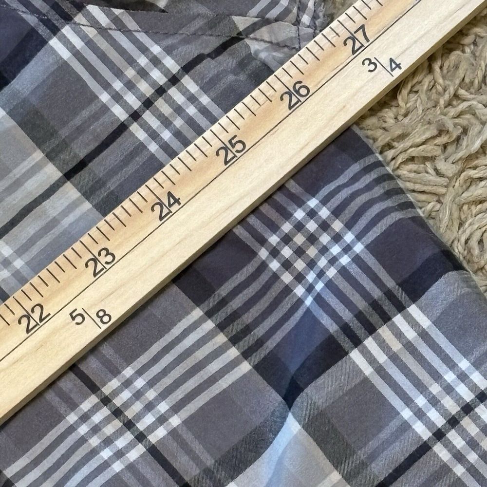 MO7 Most Official‎ Seven Button Up Shirt Mens 3XL  Gray Black Plaid Long Sleeved - Picture 10 of 13